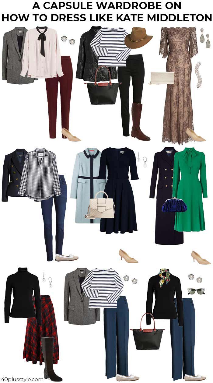 A capsule wardrobe on how to dress like the Duchess of Cambridge | 40plusstyle.com