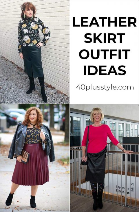 leather skirt outfit ideas: How to wear a leather skirt for women over 40