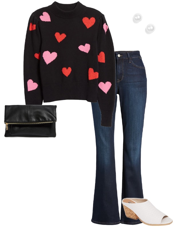 How to dress for Valentine's day with a sweater and jeans | 40plusstyle.com