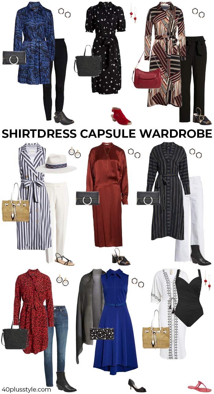 A shirtdress capsule wardrobe | 40plusstyle.com