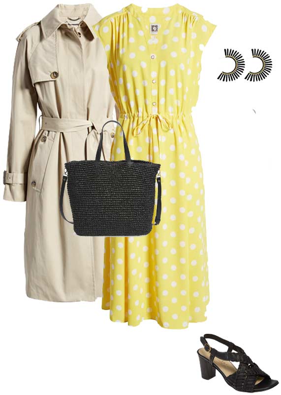 a polka dot dress outfit | 40plusstyle.com