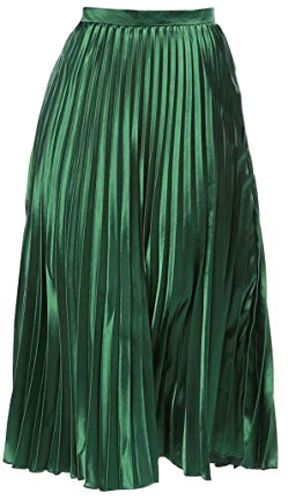 Allegra K pleated metallic midi skirt | 40plusstyle.com