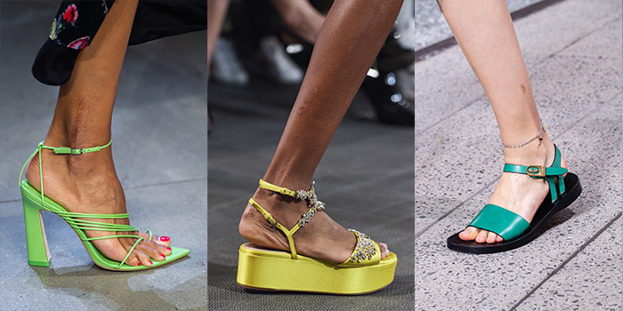 the best shoe colors for spring 2020 include green | 40plusstyle.com