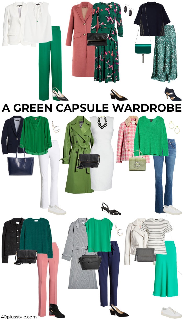 A green capsule wardrobe | 40plusstyle.com