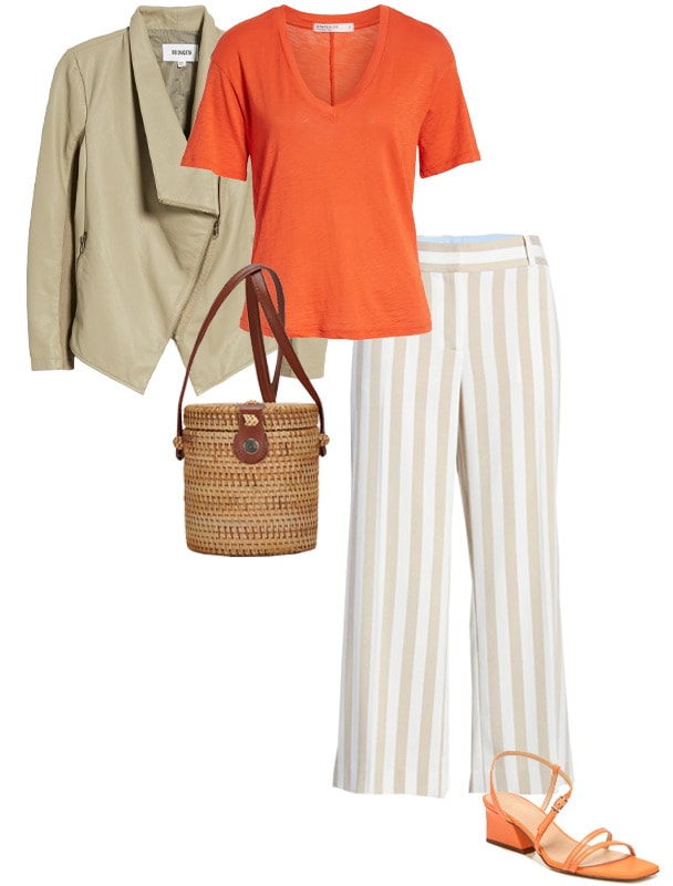 Pair orange with neutrals - beige | 40plusstyle.com