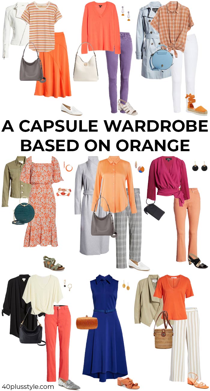 An orange capsule wardrobe | 40plusstyle.com