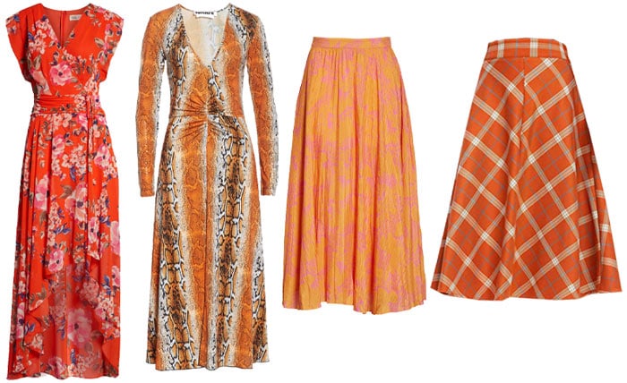 Orange printed dresses and skirts | 40plusstyle.com