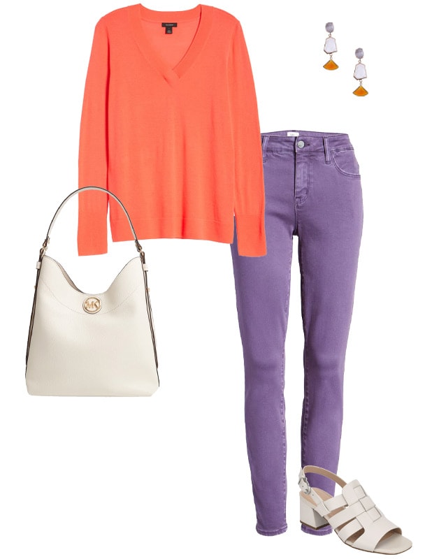 Embrace the purple-orange clash | 40plusstyle.com