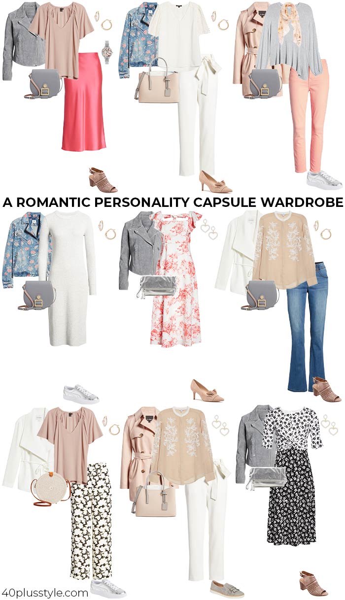 A capsule wardrobe for the romantic style personality | 40plusstyle.com