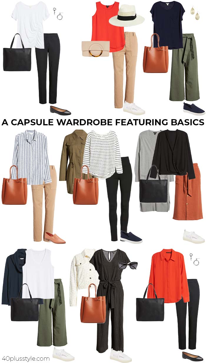 Capsule wardrobe featuring basics | 40plusstyle.com