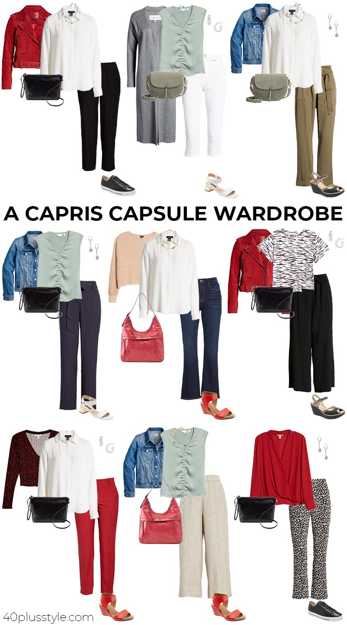 Capris pants capsule wardrobe | 40plusstyle.com