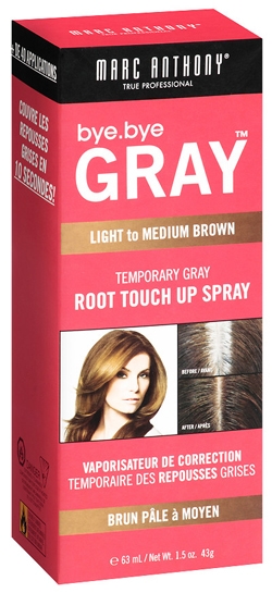 Dye hair roots - Marc Anthony True Professional Bye.Bye Gray Temporary Gray Root Touch Up Spray | 40plusstyle.com