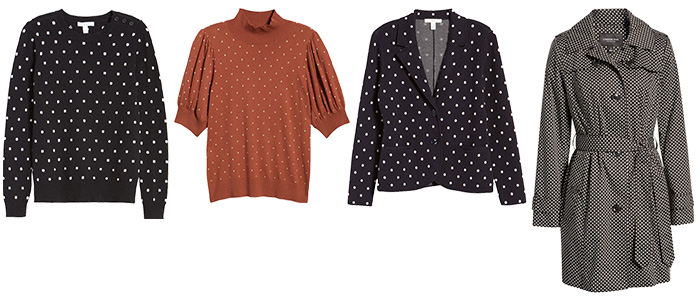 Sweaters, coats & cardigans dot prints | 40plusstyle.com