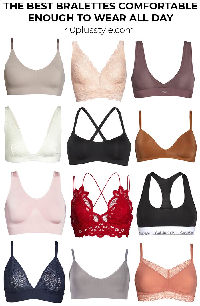 The best bralettes comfortable to wear all day | 40plusstyle.com