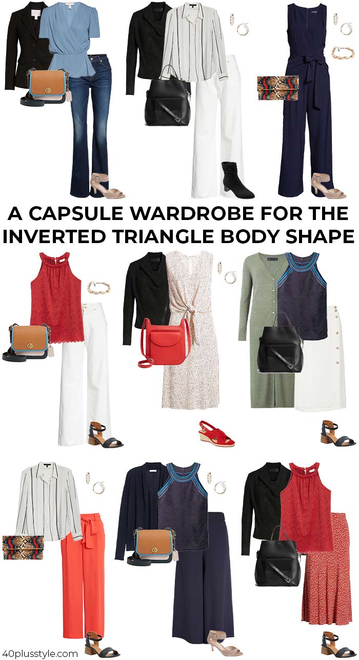 inverted triangle body shape - A capsule wardrobe - 40+style