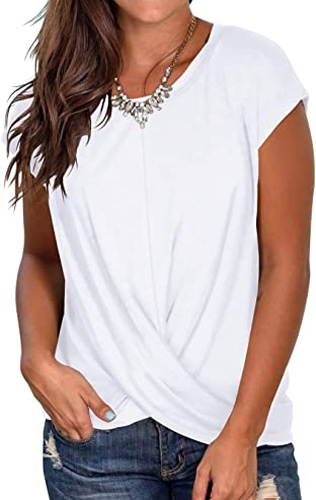 best t shirts for women - Jescakoo front twist shirt | 40plusstyle.com