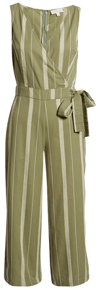 Lucky Brand stripe jumpsuit | 40plusstyle.com