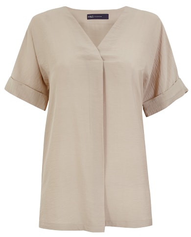 Marks & Spencer logline popover blouse | 40plusstyle.com