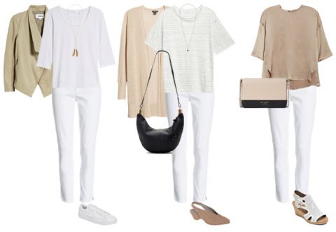 How to wear white pants over 40 - lots of outfit ideas with white pants