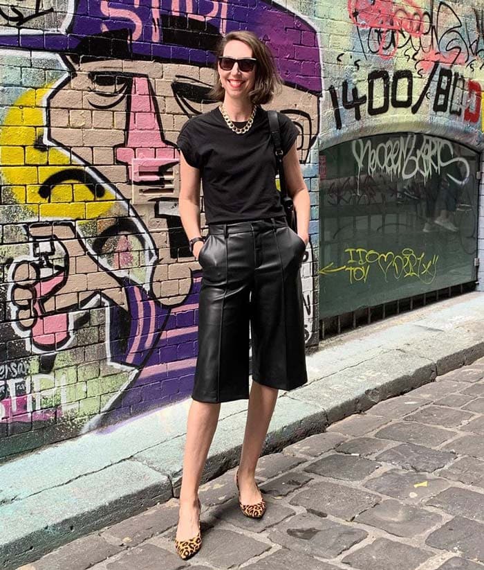 leather shorts are a big trend for 2020 | 40plusstyle.com