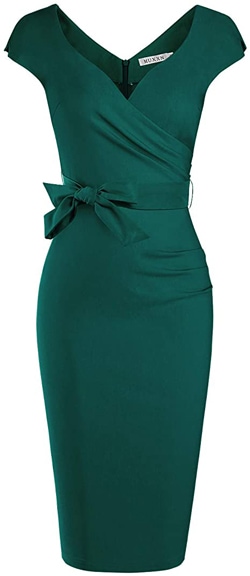 MUXXN wrap tie waist cocktail dress | 40plusstyle.com
