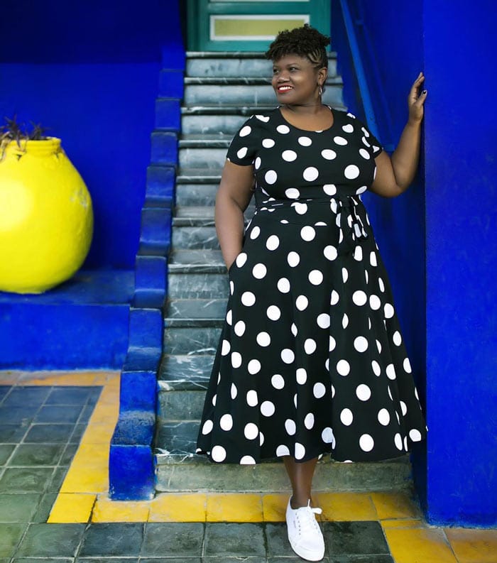 polka dot midi dress | 40plusstyle.com