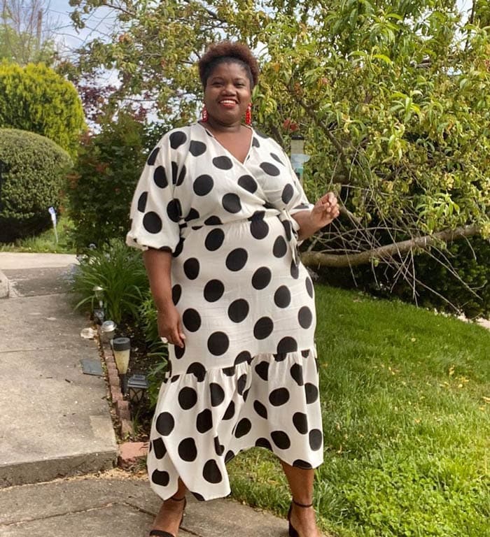 polka dot wrap dress | 40plusstyle.com