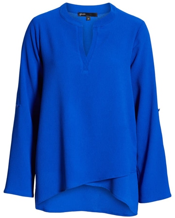 Gibson cross front tunic blouse | 40plusstyle.com