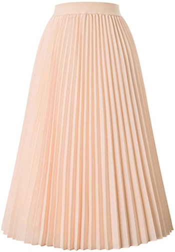pleated pink skirt | 40plusstyle.com