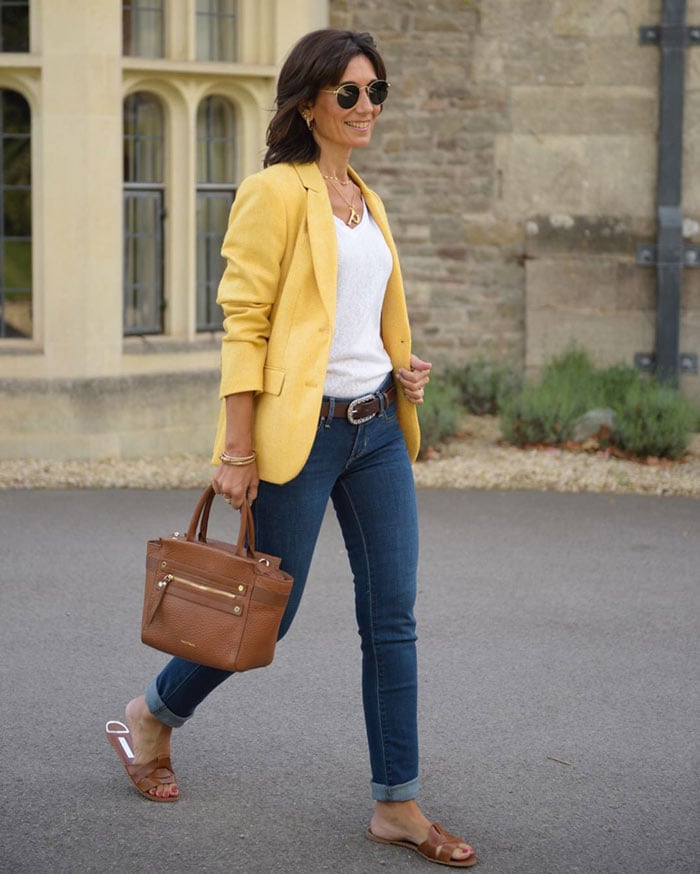 The perfect yellow blazer | 40plusstyle.com