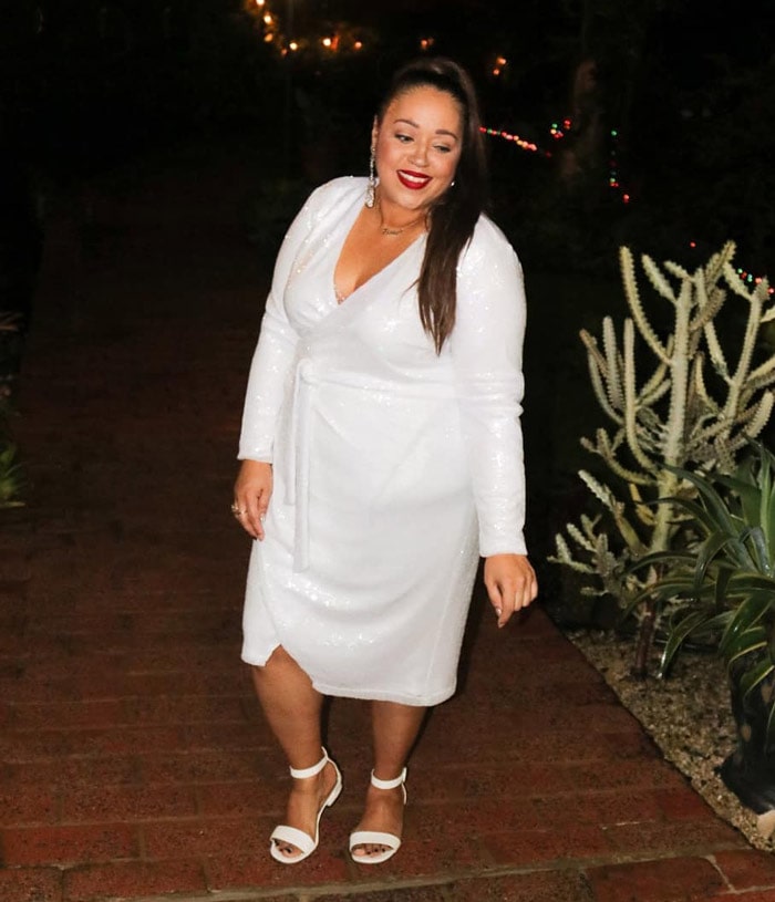 a white wrap dress for a night out | 40plusstyle.com