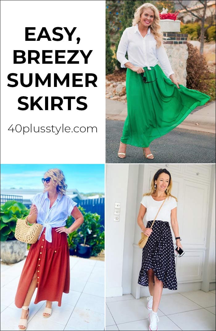 Easy breezy summer skirt outfits to wear for warmer months - and the best summer skirts in stores now | 40plusstyle.com
