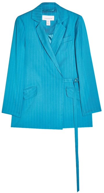 Topshop self stripe jacquard blazer | 40plusstyle.com