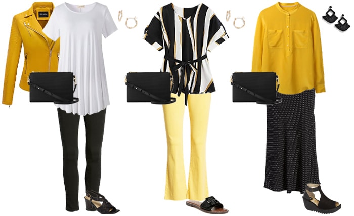 black and yellow outfits | 40plusstyle.com