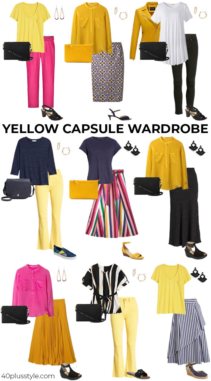 A yellow capsule wardrobe | 40plusstyle.com