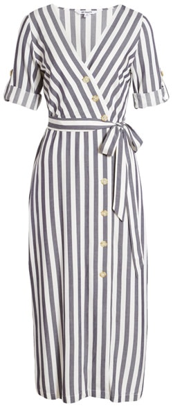 BB Dakota stripe midi dress | 40plusstyle.com