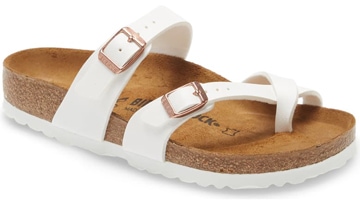 Shoes for wide feet - Birkenstock 'Mayari Birko-Flor' sandal | 40plusstyle.com