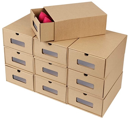 Prasacco Visible Cardboard Shoe Storage Boxes | 40plusstyle.com