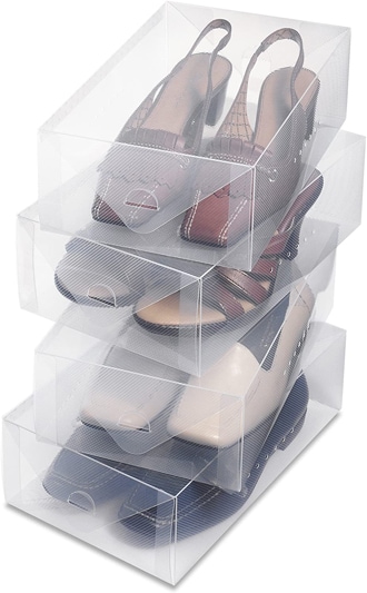 Whitmor Clear  Heavy Duty Stackable Shoe Storage | 40plusstyle.com