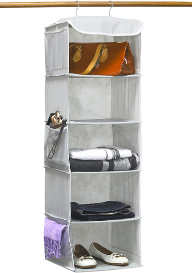 Clothes storage ideas - Simple Houseware 5 shelves hanging closet organizer | 40plusstyle.com