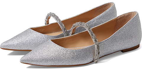 Badgley Mischka Vana Embellished Flats | 40plusstyle.com