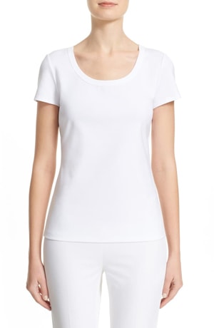  Lafayette 148 New York scoop neck cotton tee | 40plusstyle.com