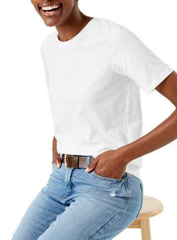 Best white t-shirts - Marks & Spencer pure cotton straight fit t-shirt | 40plusstyle.com