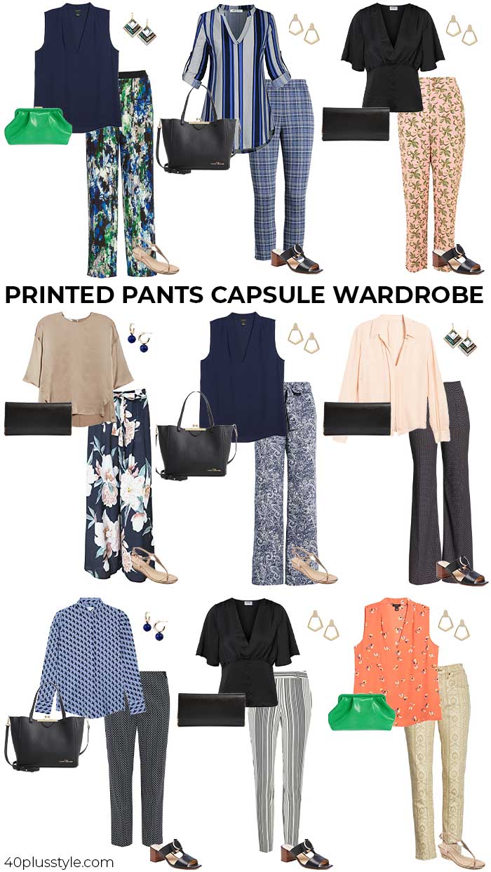 printed pants capsule wardrobe for summer | 40plusstyle.com