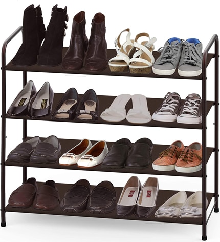 Simple Houseware 4-Tier Shoe Rack Storage Organizer 20-Pair, Grey in 2023