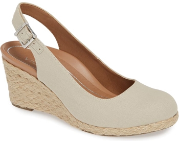 Shoes for wide feet - Vionic 'Coralina' Orthaheel® espadrille wedge slingback sandal | 40plusstyle.com