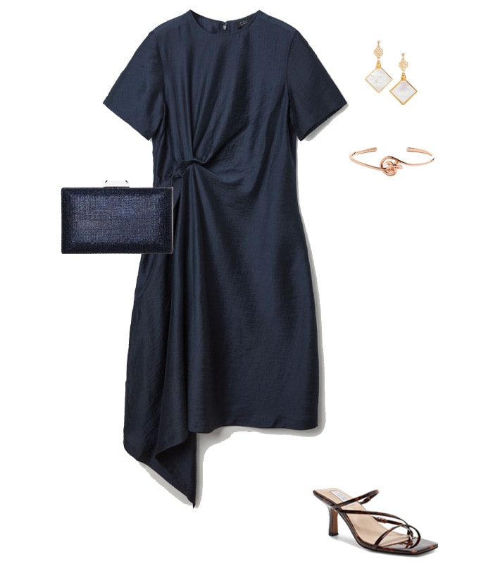 An asymmetrical dress outfit to wear to a conference | 40plusstyle.com