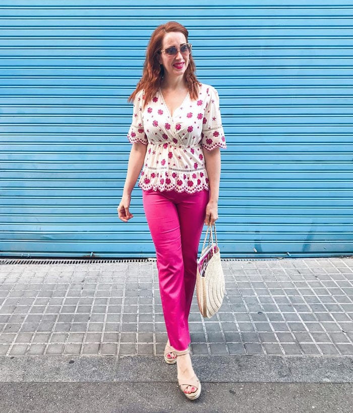 How to wear pink - Patricia wears pink and white | 40plusstyle.com