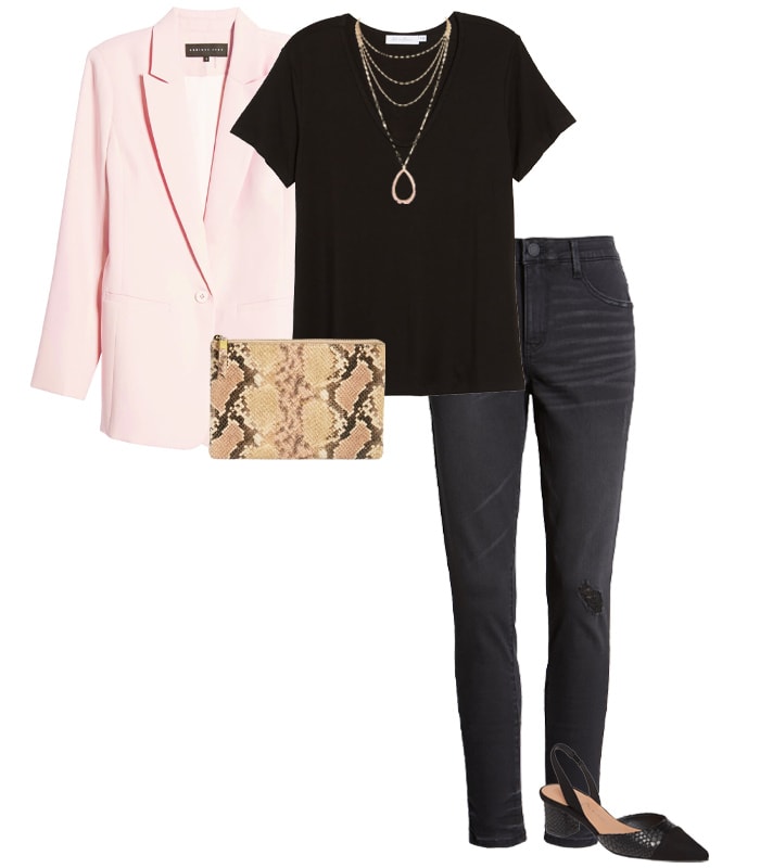 Pink and black outfit | 40plusstyle.com