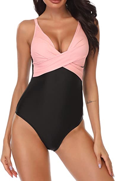 B2prity Tummy Control Front Cross Swimwear | 40plusstyle.com